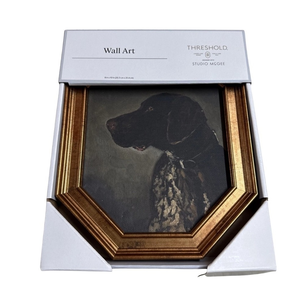 Threshold Studio McGee Pointer Dog Portrait Wall Art 8x10 Gold Frame Bin Deal